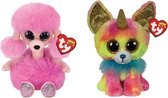 Ty - Knuffel - Beanie Boo's - Yips Chihuahua & Camilla Poodle