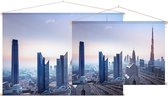 Een mysterieuze skyline van het Dubai City Center - Foto op Textielposter - 90 x 60 cm