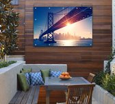 De skyline van de San Francisco Oakland Bay Bridge - Foto op Tuinposter - 150 x 100 cm