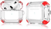 Apple AirPods 3 Hoesje TPU Case Transparant / Rood