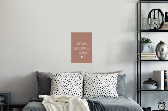 Stickers muraux - Proverbes - La maison est l'endroit où vit l'amour - Citations - 20x30 cm - Feuille adhésive