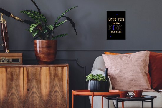 Sticker Muursticker Citations d'amour - cadeau pour partenaire - Love you to the moon and back white - 20x30 cm - film autocollant - sticker mural repositionnable