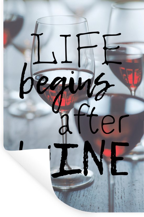 Sticker Muursticker Citations De Vin Citation De Vin La Life Commence Apres Le Bol Com