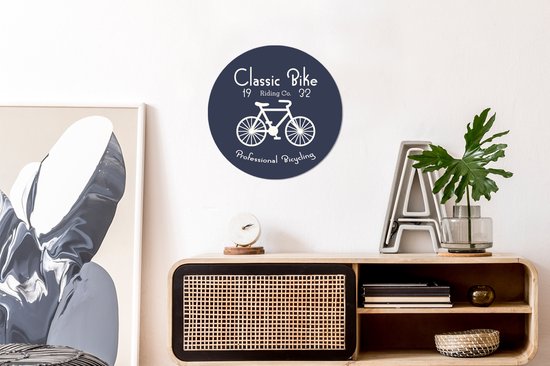 WallCircle - Peinture - Texte Vélo Vintage - Multicolore - 30 X 30 Cm