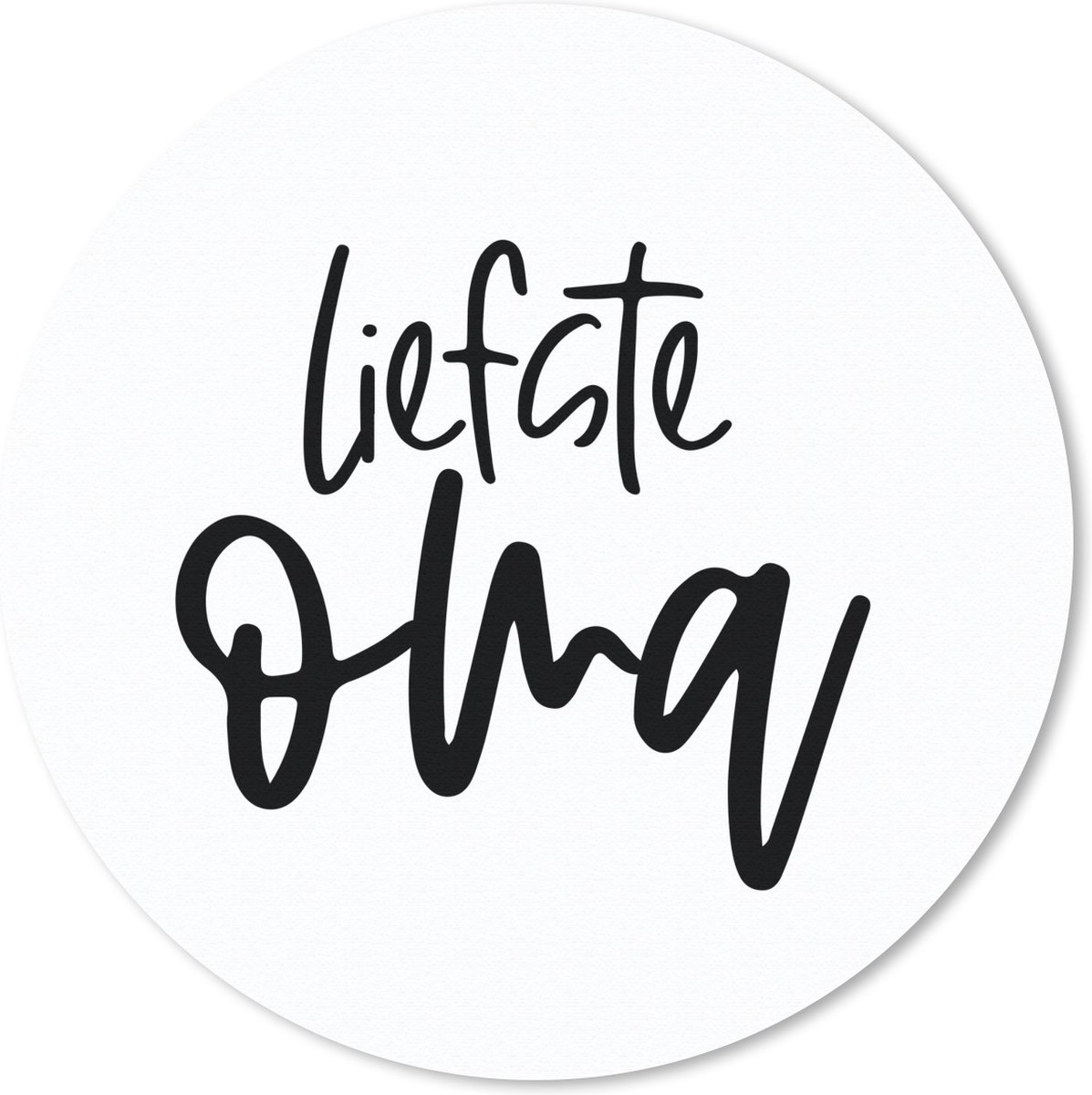 Muismat rond 40x40 cm - Mousepad Oma - Liefste oma - Quotes - Spreuken - Ronde muismatten