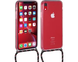 StilGut ketting case strap TPU hoesje koord iPhone XR - Transparant Zwart