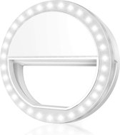 Ringlamp Selfie Ring Light Op Batterijen Geschikt voor TikTok - Ringlamp Selfielight LED Light Selfie Lamp - Wit