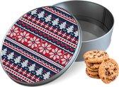 Koektrommel Gebreide Kersttrui Rond - Bewaarblik 15x15x5 cm