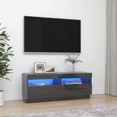 Tv-meubel met LED-verlichting 100x35x40 cm hoogglans grijs