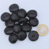 100 knopen Bruine geregenereerde leren knop op voetje 20mm