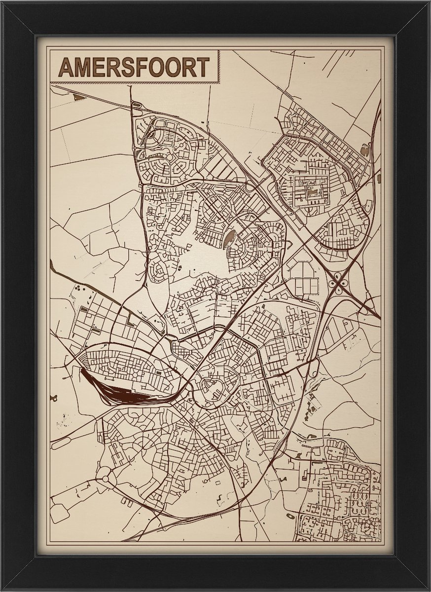 Decoratief Beeld - Houten Van Amersfoort - Hout - Bekroned - Bruin - 21 X 30 Cm
