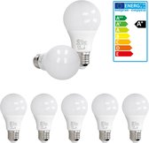 ECD Germany 5-pack E27 LED-lamp 7W - vervangt 45W gloeilamp - warm wit 3000K - 420 lumen - stralingshoek 270° - 220-240V - EEK A+ - gloeilamp spaarlamp