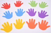 6 paires de marques de main colorées et sensorielles