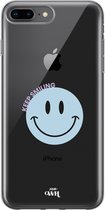 xoxo Wildhearts case voor iPhone 7/8 Plus - Smiley Blue - xoxo Wildhearts Transparant Case