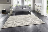 Laagpolig vloerkleed Lantian Elle Decoration - crème/grijs 200x290 cm