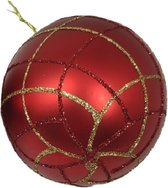 Gerimport Kerstbal Red Mat 7 X 8 Cm Rood/goud