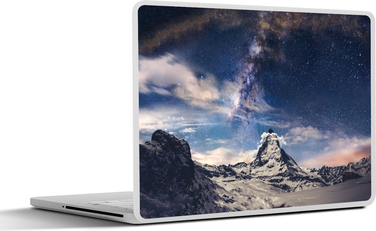 Laptop sticker - 10.1 inch - Bergen - Sterren - Heelal - Jongens - Meisjes - Kinderen - 25x18cm - Laptopstickers - Laptop skin - Cover