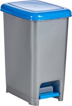 Kipit Pedaalemmer 40 Liter 42,5 X 31 X 55,5 Cm Zilvergrijs/blauw