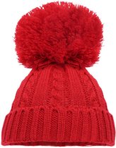 Soft Touch Babymuts Elegance Pompom Acryl Rood Maat M