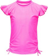 Snapper Rock - UV Rash Top voor meisjes - Fluttermouw - Neon Queen Pink - maat 140-146cm