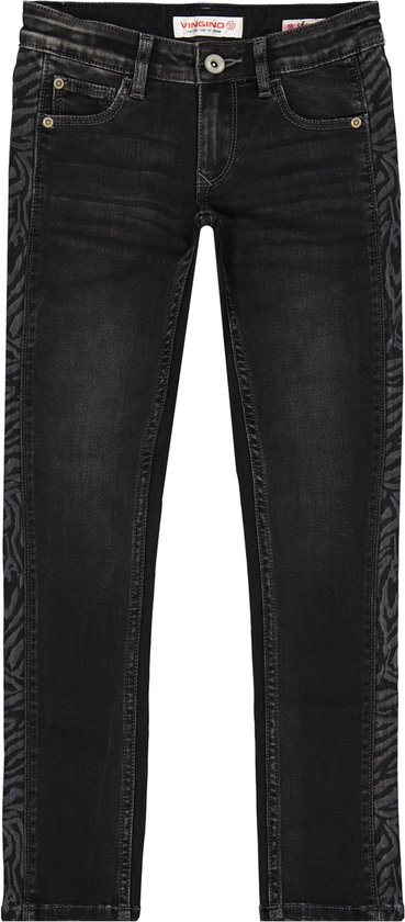 Vingino meiden skinny jeans Amia Zebra Dark Grey Vintage