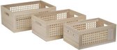 Storage Box Set3 Pln Wood 35x25xh15-32x22xh13 - 29x19xh12cm