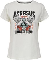 Jacqueline de Yong T-shirt Jdyfarock Life S/s Print Top 1121 J 15247397 Cloud Dancer/ Pegasus Dames Maat - L