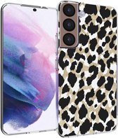iMoshion Hoesje Geschikt voor Samsung Galaxy S22 Hoesje Siliconen - iMoshion Design hoesje - Goud / Golden Leopard