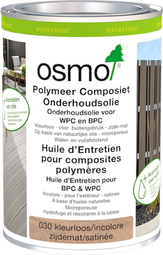 Foto: Osmo polymeer composiet onderhoudsolie onderhoud composiet schutting composiet vlonderplanken composiet impregneren