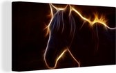 Canvas Schilderij Paard - Contour - Licht - 40x20 cm - Wanddecoratie