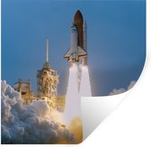Muursticker Navette Spatiale - lancement de la Shuttle Spatiale - 120x120 cm - film adhésif autocollant - sticker mural repositionnable XXL /