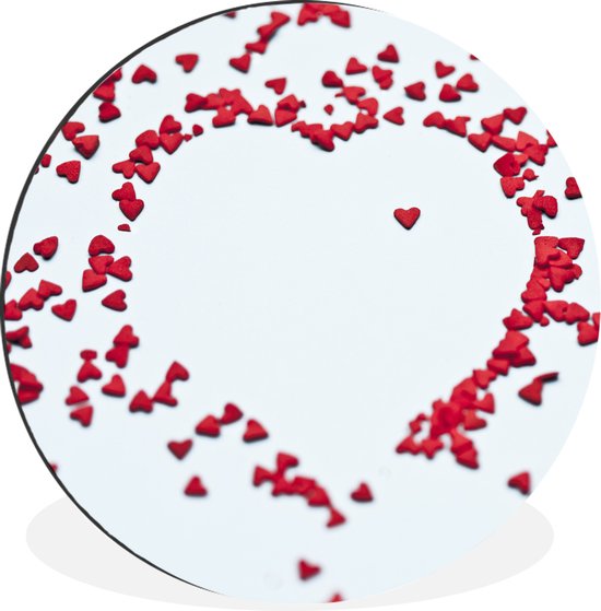 WallCircle - Wandcirkel - Muurcirkel - Hart vorm van hartjes voor valentijn - Aluminium - Dibond - 60x60 cm - Binnen en Buiten