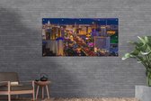 Wanddecoratie buiten Nacht - Las Vegas - Paars - 160x80 cm - Tuindoek - Buitenposter