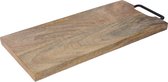 Houten snijplank borrelplank 44 x 19cm | Stevig metalen handvat