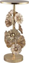 PTMD Julina Ronde Bijzettafel - H80,5 x 38 cm - Metaal - Goud