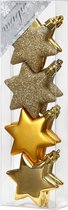 8x stuks kunststof kersthangers sterren goud 6 cm kerstornamenten - Kunststof ornamenten kerstversiering