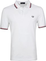 Fred Perry - Twin Tipped Shirt - Heren Polo - L - Wit/Blauw/Rood