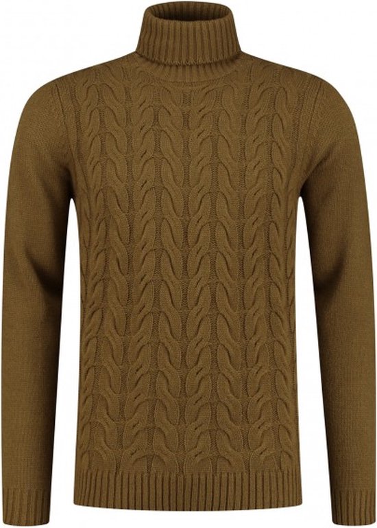 Messieurs | Pull col roulé | Chandails Homme Adultes cable camel 0164 Taille XL