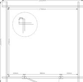 Blokhut lessenaar dak 200 x 200cm