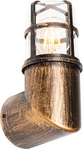 QAZQA kiki - Moderne Wandlamp voor buiten - 1 lichts - D 121 mm - Goud/messing - Buitenverlichting