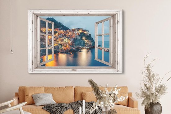 Peinture sur toile See Through - Italie - Mer - 180x120 cm - Décoration murale XXL