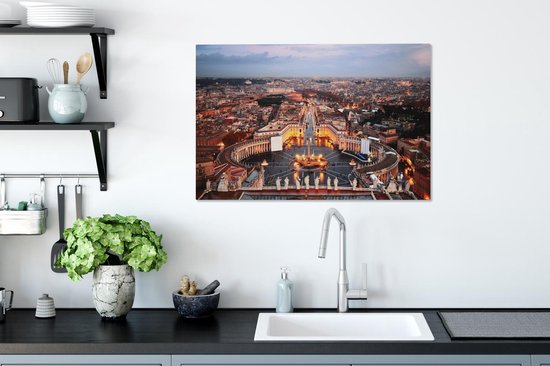Place Saint - Pierre de Rome en toile 80x60 cm - Impression photo sur toile peinture Décoration murale salon / chambre à coucher) / Villes Peintures Toile