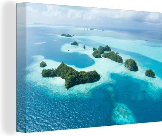 Canvas Schilderij Tropische eilanden luchtfoto - Wanddecoratie