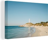 Île avec phare Toile 80x60 cm - Tirage photo sur toile (Décoration murale salon / chambre) / Mer et plage