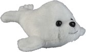 Pluche knuffel dieren Baby Zeehond wit 12 cm - Speelgoed zeedieren knuffelbeesten