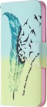 Apple iPhone 12 Hoesje - Mobigear - Design Serie - Kunstlederen Bookcase - Feather - Hoesje Geschikt Voor Apple iPhone 12