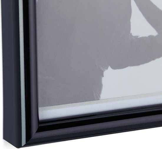 cadre photo relaxdays 10x15 cm - cadre photo - cadres d'échange - 2 cadres photo - passe partout noir