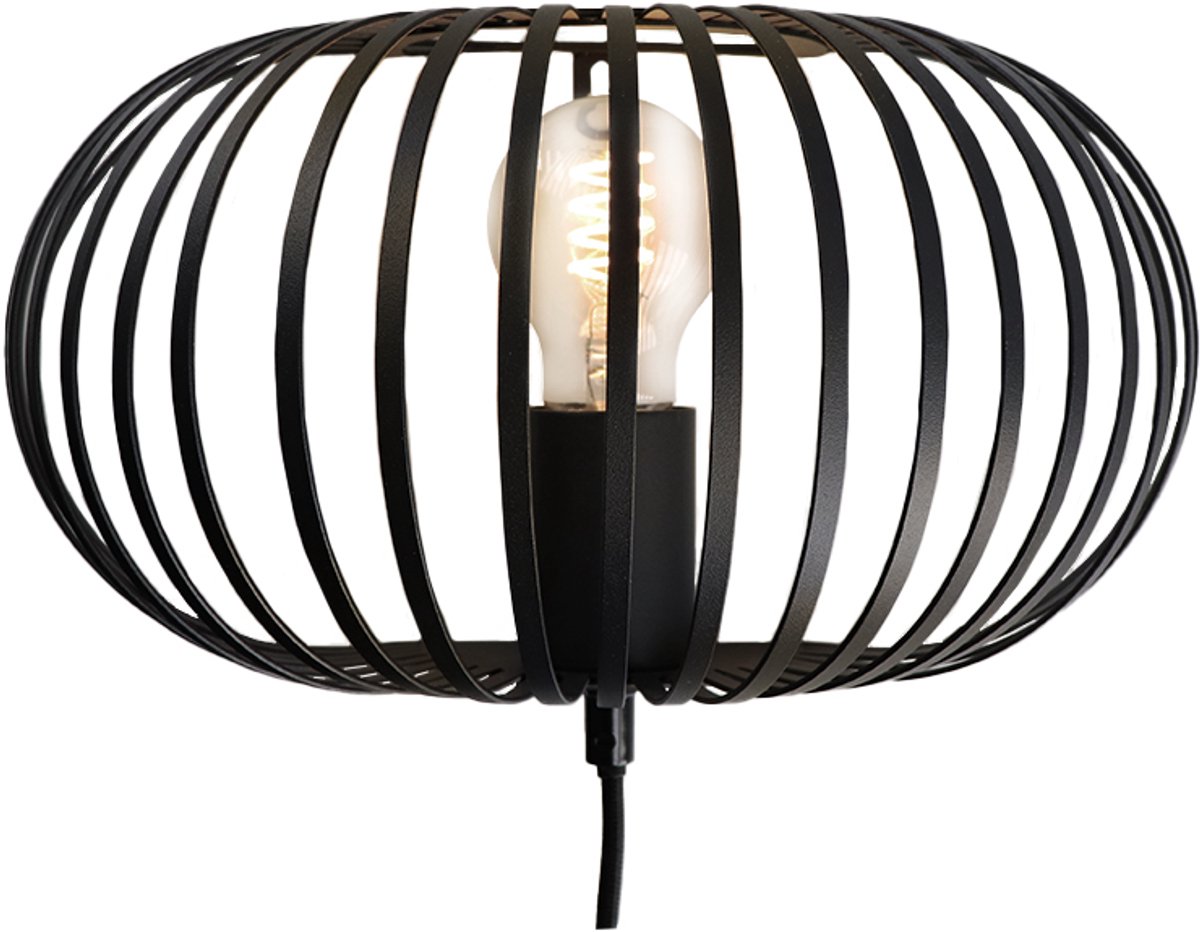 Chericoni Curvato Wandlamp - Ø30 cm - Zwart Metaal - Moderne Wandlamp - E27 Fitting