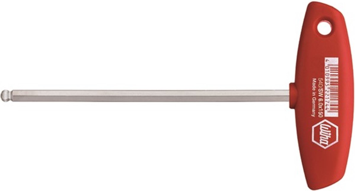 Wiha 540 Schroevendraaier met kogelkop en T-greep - Inbus - 6 x 150mm