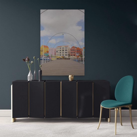 Artaza - Peinture sur toile - Maisons colorées de Willemstad à Curaçao - 80x120 - Groot - Photo sur toile - Impression sur toile